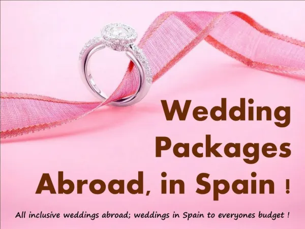wedding packages abroad prices