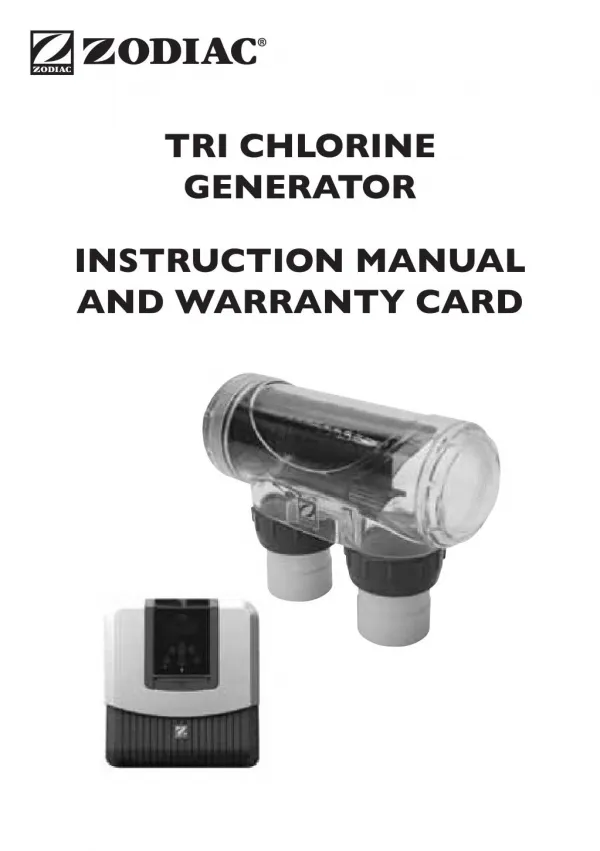 TRi Chlorine Generator Manual -Zodiac Pool