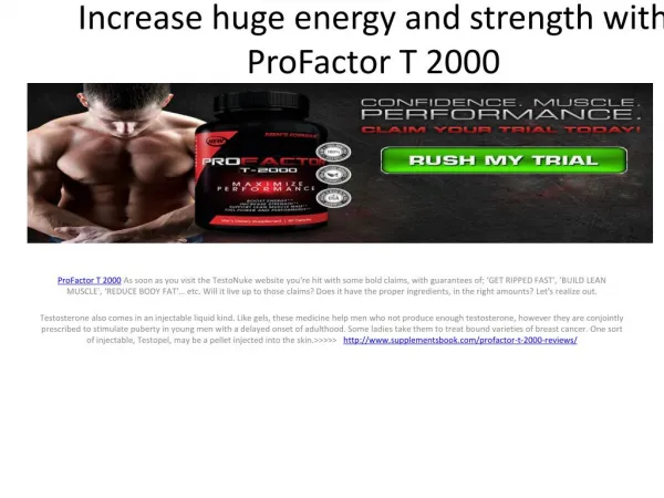 Improve Blood Supply In Your Body With ProFactor T 2000