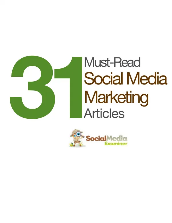 31 Must-Read Social Media Marketing Articles