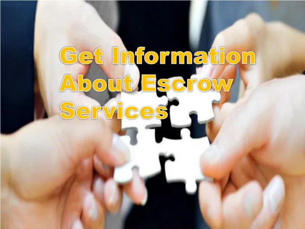 Get Information About Escrow Services