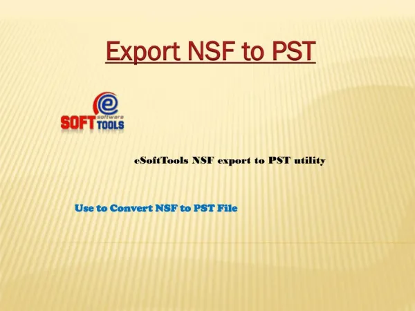 Export NSF to PST