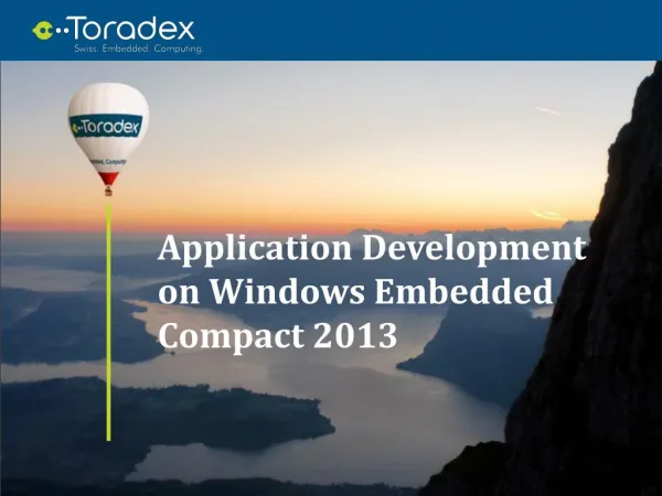 Application Development on Windows Embedded Compact 2013