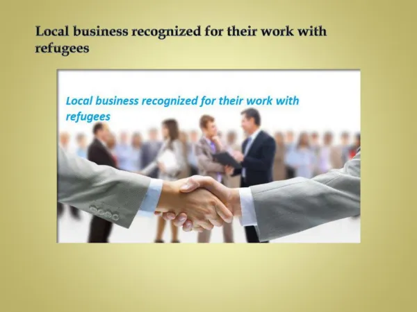 Local business recognized for their work with refugees