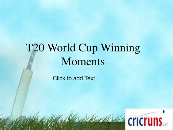 T20 World Cup Winning Moments
