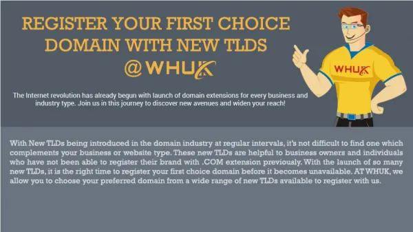 Register Your First Choice Domain With New TLDs @WHUK!