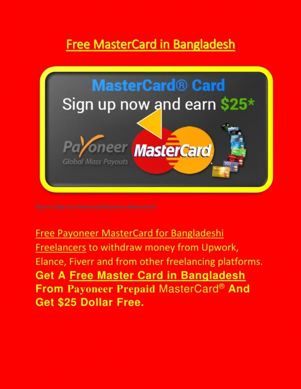 Free MasterCard in Bangladesh