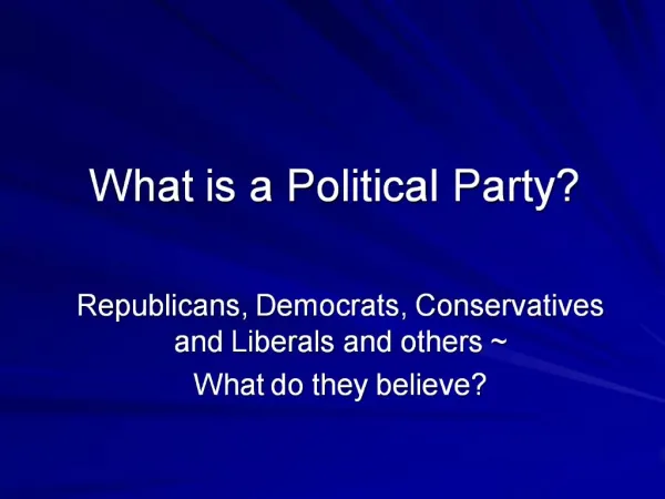 What is a Political Party