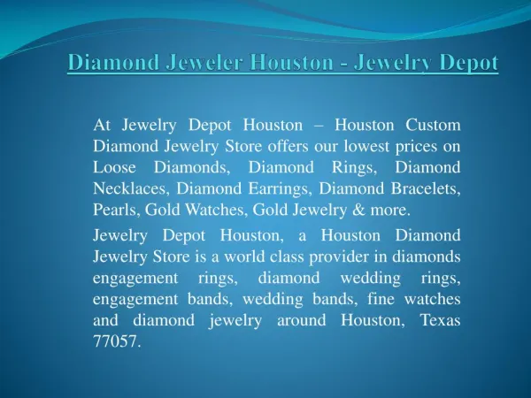 Stunning Collection Of Diamond Jewelry In Houston