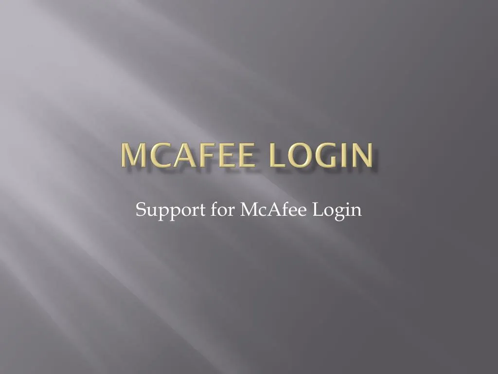 support for mcafee login
