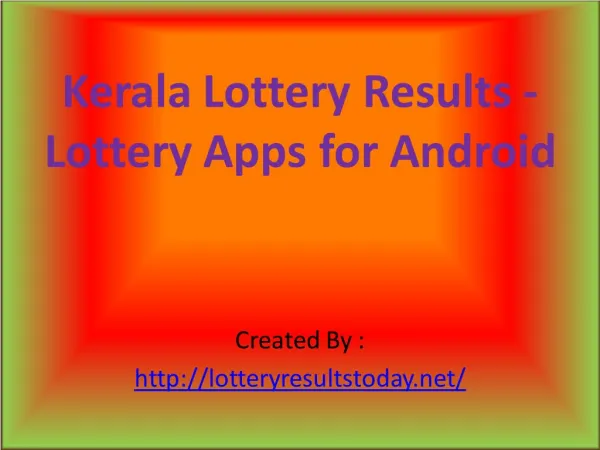 Kerala lotteries result
