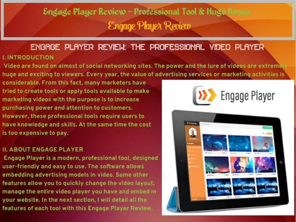Engage Player Review - Professional Tool & Hugo Bonus