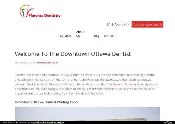 Welcome To Downtown Ottawa Dentist - Florence Dentistry