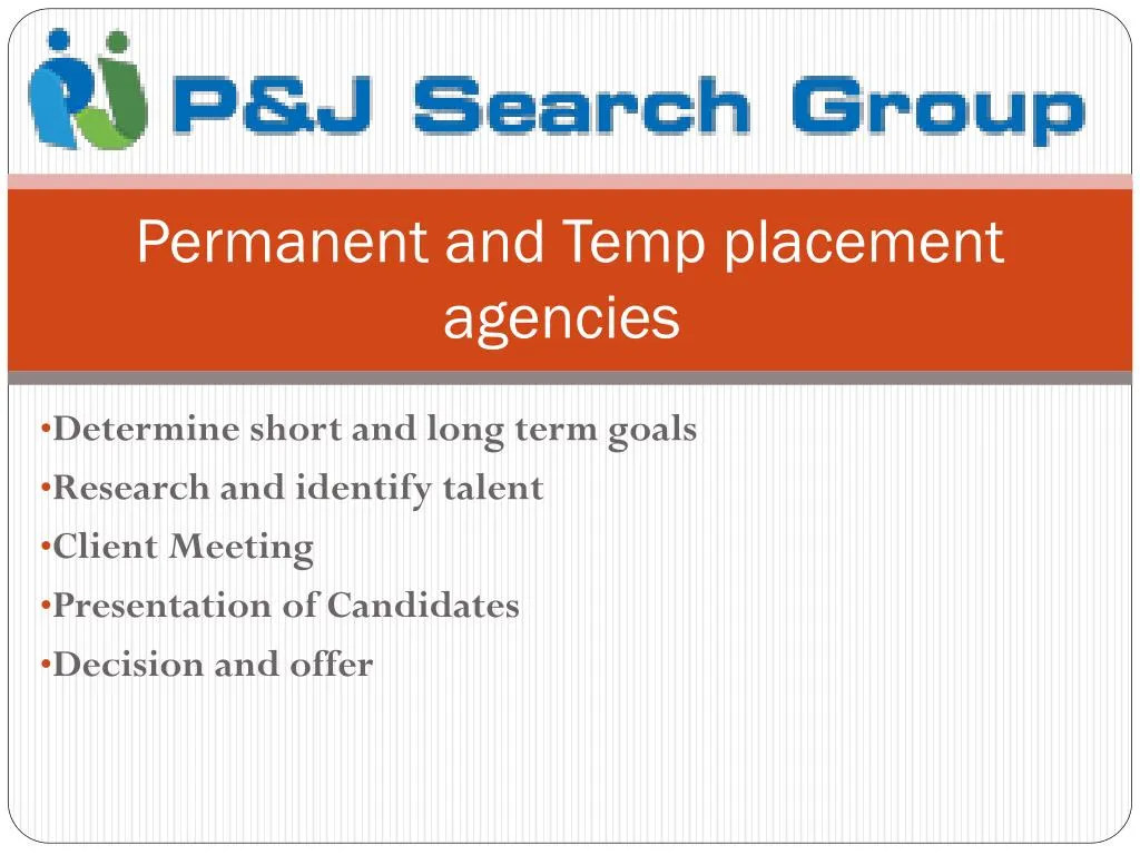 permanent and temp placement agencies