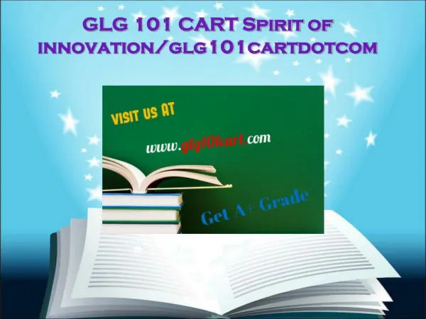 GLG 101 CART Spirit of innovation/glg101cartdotcom