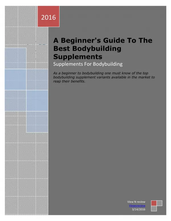 A Beginner's Guide To The Best Bodybuilding Supplements