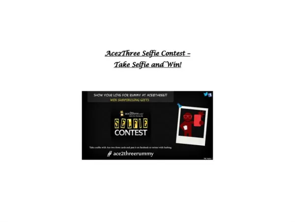 Ace2Three Rummy Selfie Contest – Take a Selfie and Win!