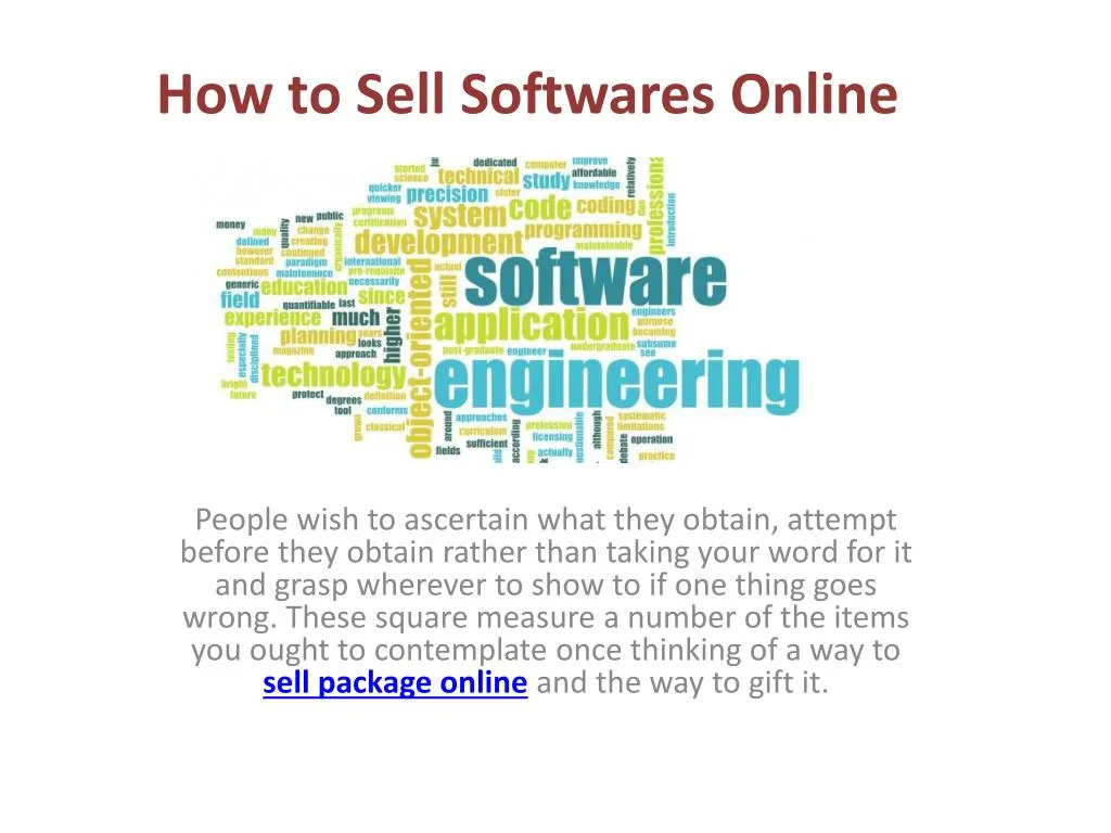 how to sell s oftwares online