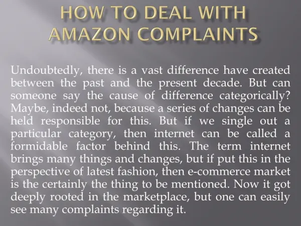 How to Deal with Amazon Complaints