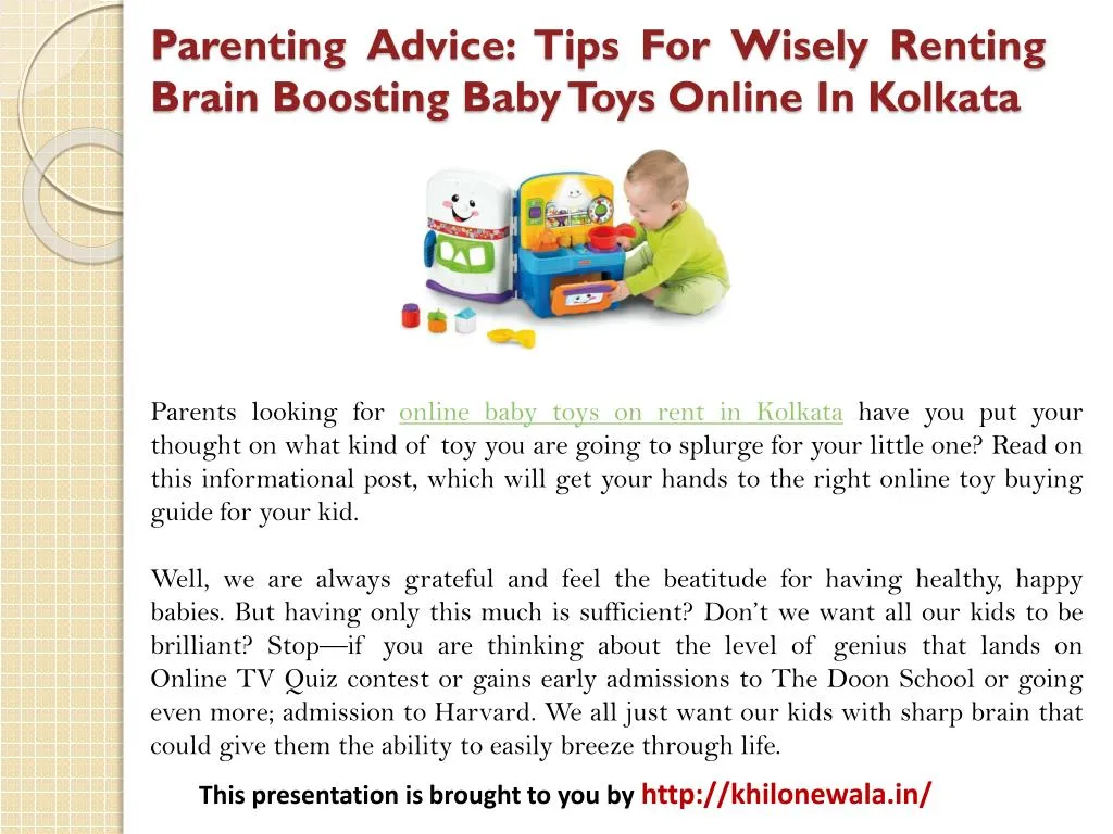 parenting advice tips for wisely renting brain boosting baby toys online in kolkata