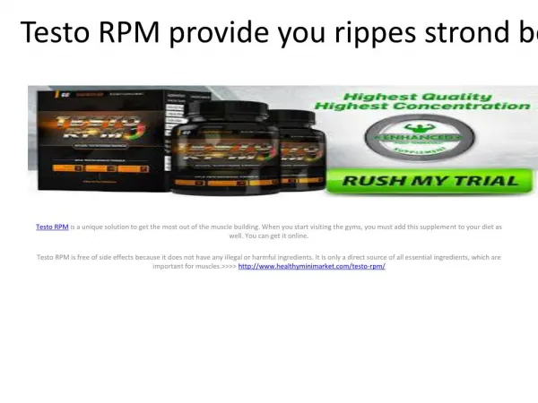 Testo RPM - Boots the testosterone levels in your body