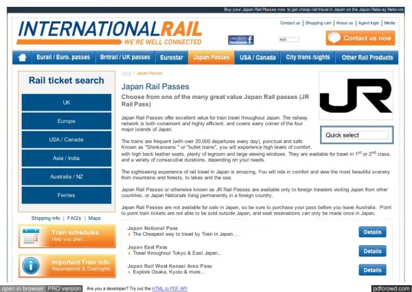 Japan rail passes