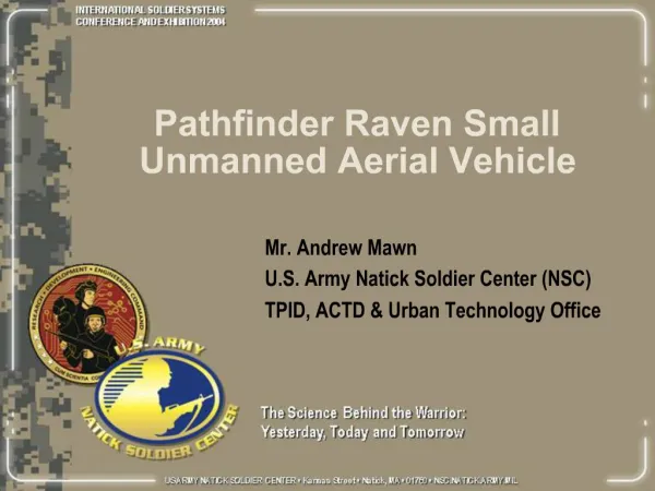 Pathfinder Raven Small Unmanned Aerial Vehicle