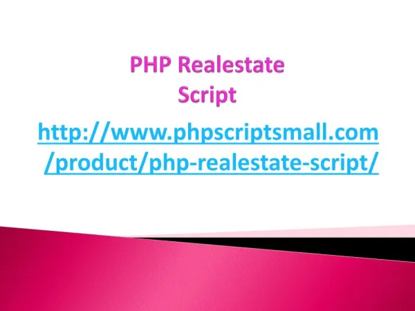 PHP Realestate Script