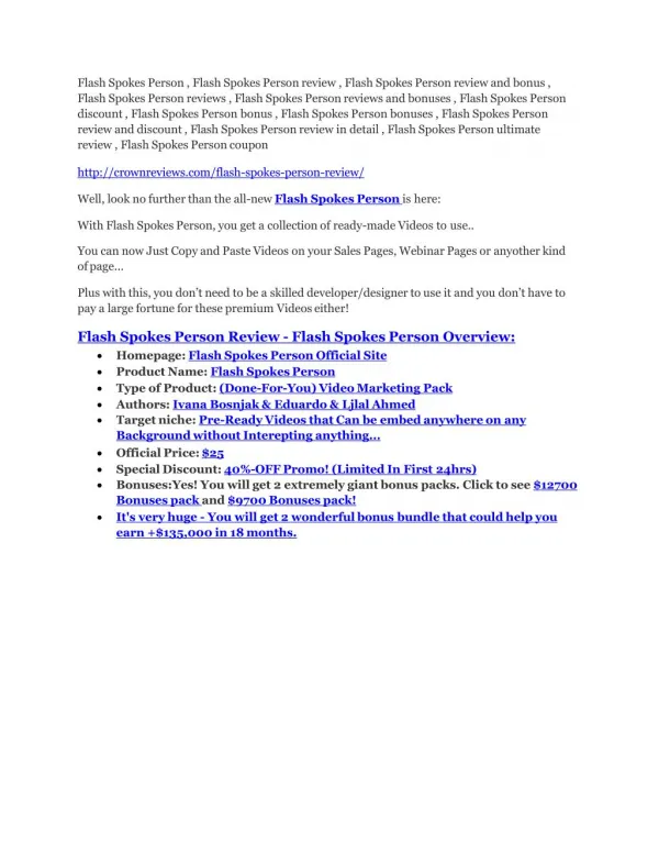 Flash Spokes Person review & Flash Spokes Person $22,600 bonus-discount
