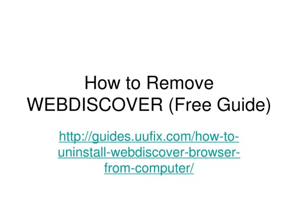 How to Remove WEBDISCOVER (Free Guide)
