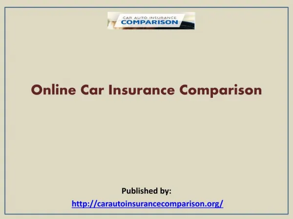 Online Car Insurance Comparison