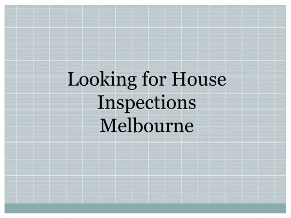 House Inspections Melbourne