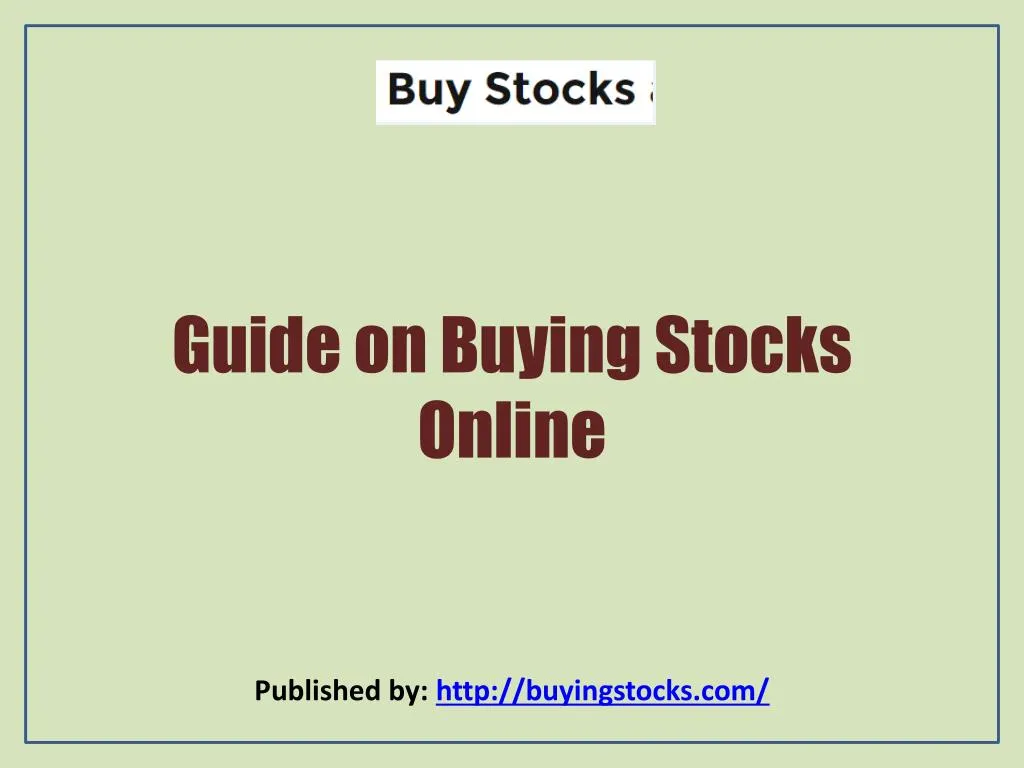 guide on buying stocks online