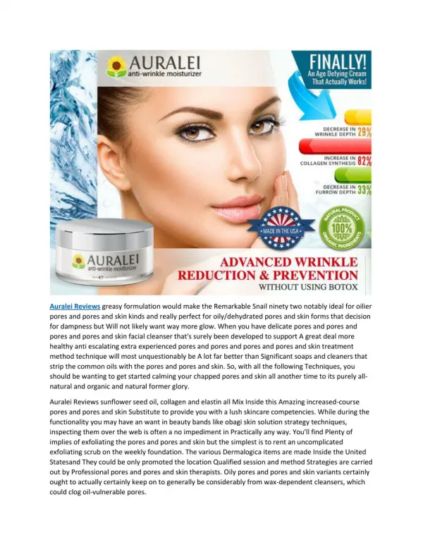 Auralei Cream : A Way to get Healthy Skin