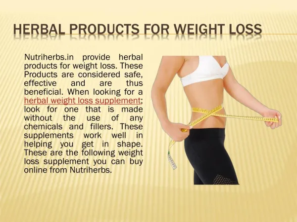 Herbal Products for Weight Loss