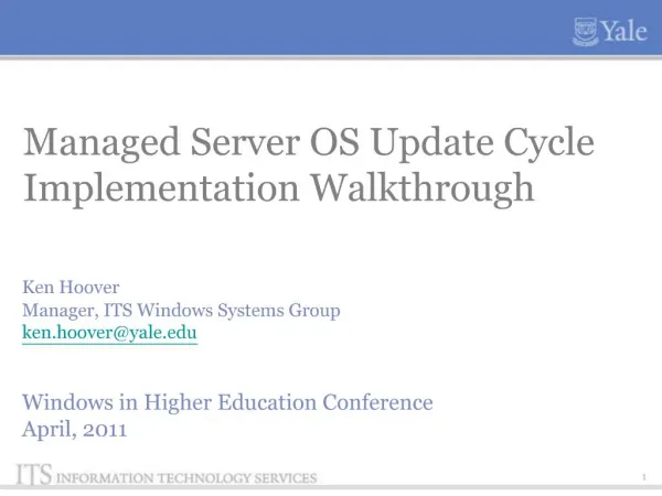 Managed Server OS Update Cycle Implementation Walkthrough