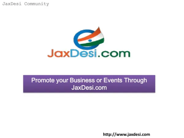 Promote your Business or Events through JaxDesi.com