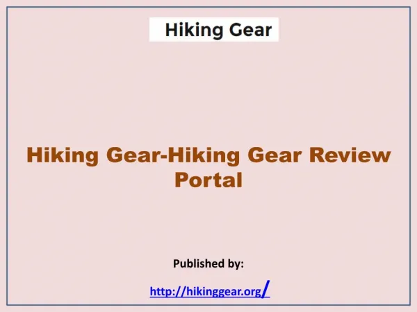 Hiking Gear Review Portal