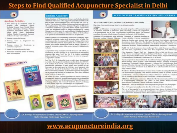 Steps to Find Qualified Acupuncture Specialist in Delhi