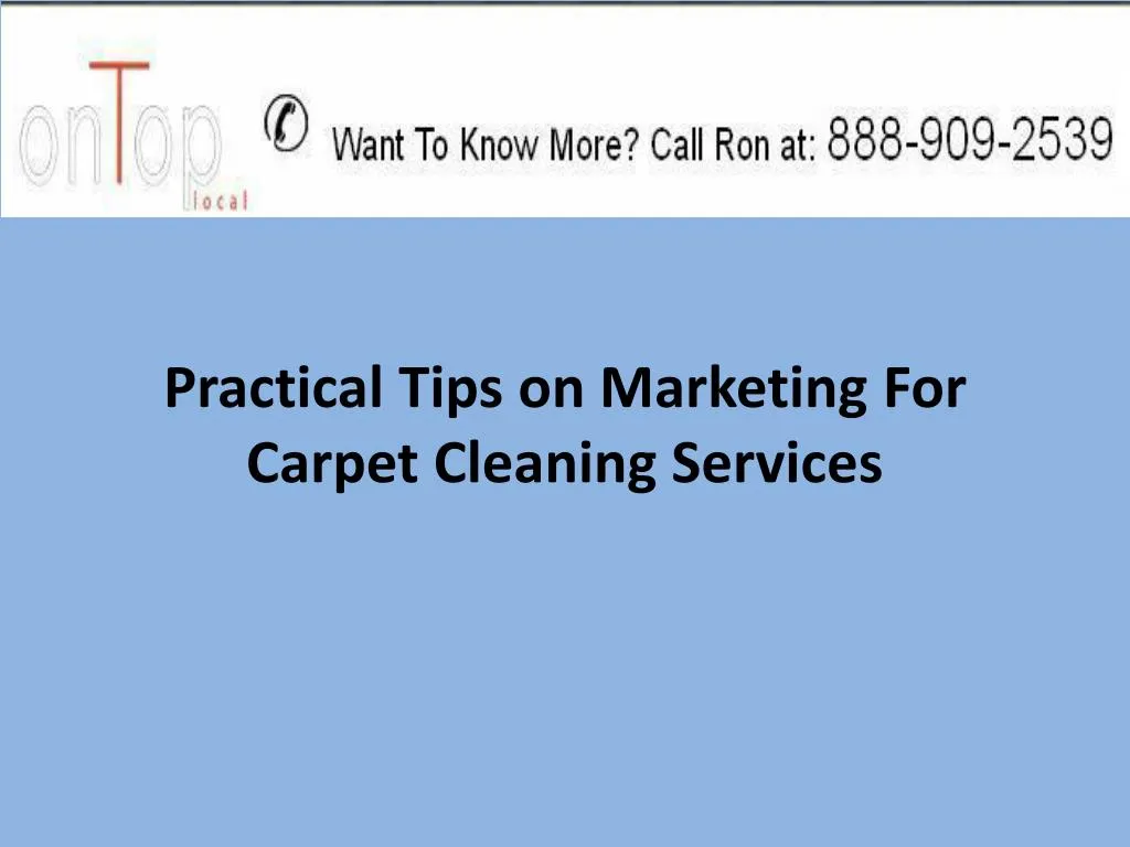 practical tips on marketing for carpet cleaning services
