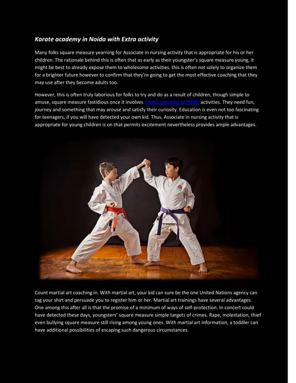 Karate academy in Noida with Extra activity