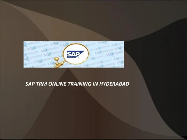 Sap trm online training in hyderabad