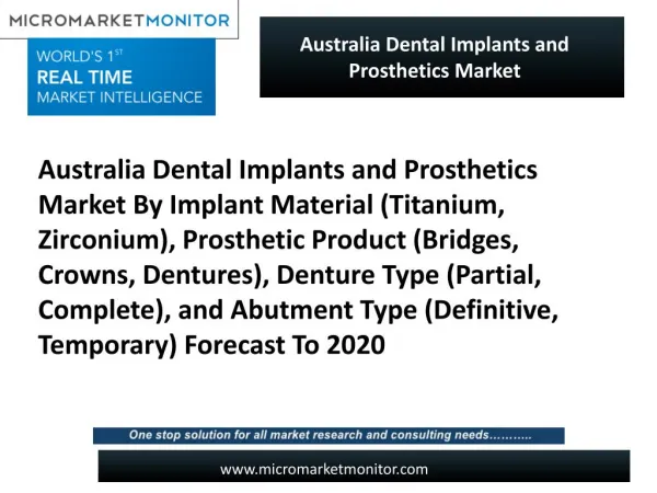 Australia Dental Implants and Prosthetics Market