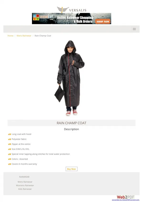Buy Raincoat Online