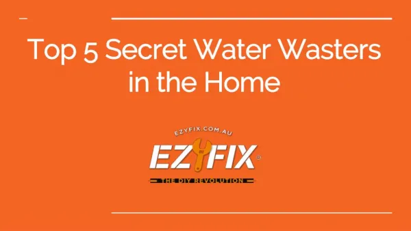 Top 5 Secret Water Wasters in the Home