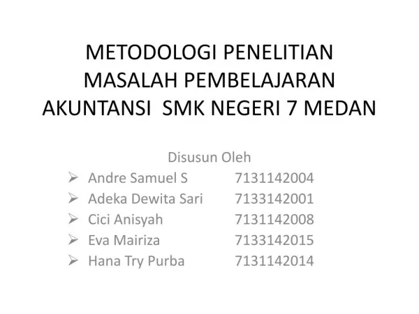 metodologi penelitian masalah pembelajaran akuntansi smk negeri 7 medan