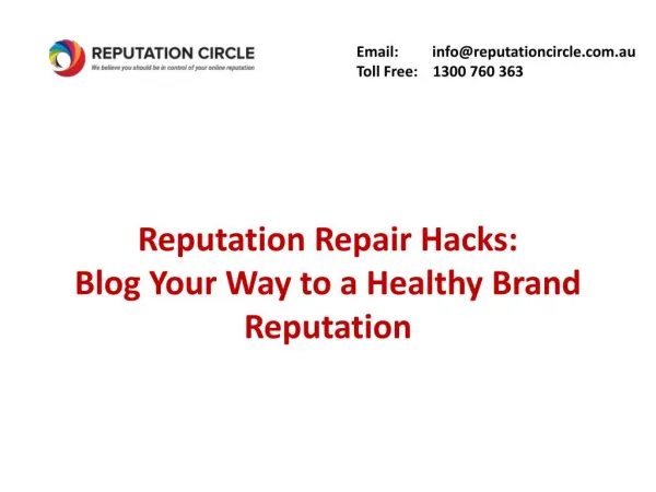 Reputation Repair Hacks: Blog Your Way to a Healthy Brand Reputation