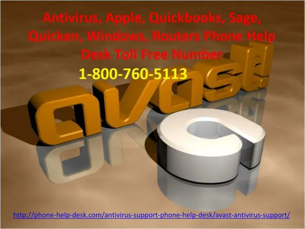 Avast AntiVirus Helpline- 1-800-760-5113