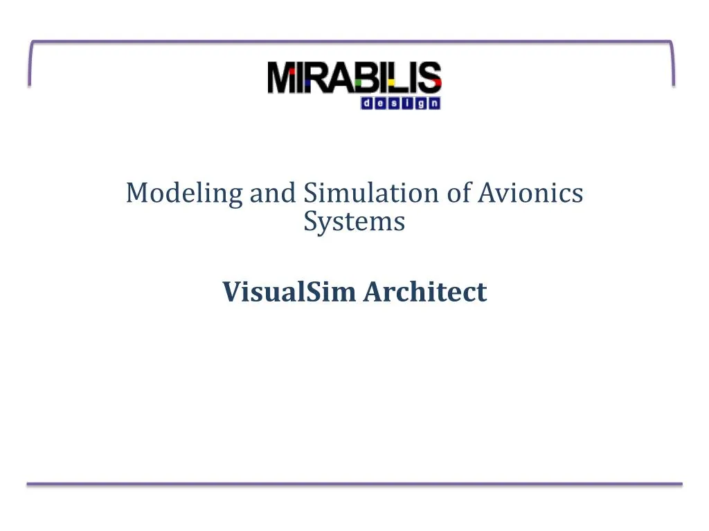 modeling and simulation of avionics systems visualsim architect