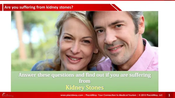 Are You Suffering From Kidney Stones ?